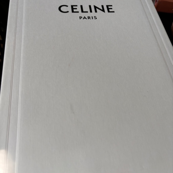 NWT Celine Metallic Leather Slip On Pointed Toe Creased Heel Pump Gold - Picture 8 of 8